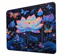 Alfombrilla Ratón, Mouse Pad Negro con Base de Goma Antideslizante y Bordes Cosidos Duradera y Cómoda, Pequeño Alfombrilla Escritorio Portátil 260 x 210 mm para Oficina, Estudio, Juegos Loto J0-327