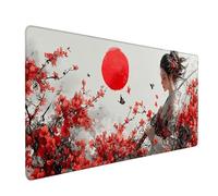 Alfombrilla Ratón Mujer, Flor Alfombrilla Escritorio 1000x500x3mm, Mouse Pad con Bordes Cosidos, Protector Escritorio XXL Antideslizante, Accesorios Gaming, Desk Mat, para PC, Oficina, Gaming H-1964