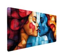 Alfombrilla Ratón Mujer Impermeable Alfombrilla Escritorio para Laptop Teclado y Raton Inalambrico 900x500x3 MM, Mousepad Beso Coser los Bordes Base de Goma Antideslizante para Regalo Mujer model-1507