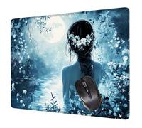 Alfombrilla Ratón Mujer Mouse Pad Lago Alfombrilla Escritorio, 24x20x0.3cm Tapete Rato, con Base de Goma Antideslizante, Mejora la precisión y la Velocidad Pequeña Mousepad Portátil para Gaming H0-351
