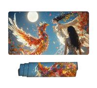 Alfombrilla Ratón Mujer Phoenix Grande Gaming Mousepad XXL 800 x 400 mm, Lavable, Alfombrilla Ratón de Neopreno - con Bordes Cosidos, Base de Goma Antideslizante, Oficina Accesorios, Regalos q-717