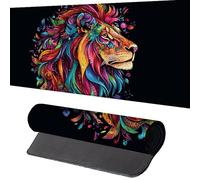 Alfombrilla Ratón n XXL 1200 x 600 mm, LeóN Mouse Pad Negro Alfombrilla Escritorio con Superficie Suave y Base de Goma Antideslizante, Gaming Mousepad Mejora La Precisión y La Velocidad Z-3