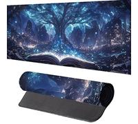 Alfombrilla Ratón n XXL 700 x 300 x 3mm, áRbol Mouse Pad Negro Alfombrilla Escritorio con Superficie Suave y Base de Goma Antideslizante, Gaming Mousepad Mejora La Precisión y La Velocidad M-W