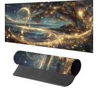 Alfombrilla Ratón n XXL 700x300mm, áRbol Mouse Pad Amarillo Alfombrilla Escritorio con Superficie Suave y Base de Goma Antideslizante, Gaming Mousepad Mejora La Precisión y La Velocidad W-4