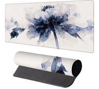 Alfombrilla Ratón n XXL 900 x 300 mm, Flor Mouse Pad Negro Alfombrilla Escritorio con Superficie Suave y Base de Goma Antideslizante, Gaming Mousepad Mejora La Precisión y La Velocidad A-W