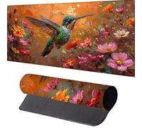 Alfombrilla Ratón n XXL 900 x 400 x 3mm, PáJaro Mouse Pad Verde Alfombrilla Escritorio con Superficie Suave y Base de Goma Antideslizante, Gaming Mousepad Mejora La Precisión y La Velocidad 9-Q