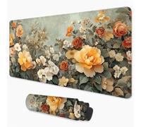 Alfombrilla Ratón Naranja Alfombrilla Gaming 1000x500 mm Grande Flor Mouse Pad XXL Impermeable con Bordes Cosidos Alfombrilla Escritorio, Mouse Mat para el Hogar, Oficina y Sala de Juegos 3Y-1264