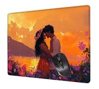 Alfombrilla Ratón Naranja Mouse Pad Parejas Alfombrilla Escritorio, 40x30x0.3cm Tapete Rato, con Base de Goma Antideslizante, Mejora la precisión Velocidad Pequeña Mousepad Portátil para Gaming H0-391