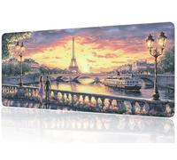 Alfombrilla Ratón Naranja Quemado, Mousepad XXL Gaming 1200x600x3mm - Base Goma Anti-Deslizante, Superficie Suave para Máxima Precisión, Impermeable Extra Grande para Casa y Trabajo (París) M1-677