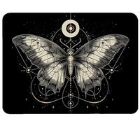 Alfombrilla Ratón Negro Alfombrilla Ratón 360x300x3mm, Mariposa Mouse Pad Protector Escritorio Superficie Lisa y Base de Goma Antideslizante Precisión Velocidad para Oficina, PC, Regalo Mujer,Model101