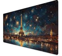 Alfombrilla Ratón Negro Alfombrilla Ratón XXL 1000 x 500 mm, Mouse Pad ParíS Mousepad con Base de Goma Antideslizante, Impermeable Tapete Escritorio Accesorios Gaming para Gamers, Regalo -yym2509C9