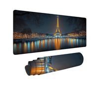 Alfombrilla Ratón Negro Alfombrilla Ratón XXL 1000 x 500 mm, Mouse Pad Torre Eiffel Mousepad con Base de Goma Antideslizante, Impermeable Tapete Escritorio Accesorios Gaming para Gamers, PC -hjw2601TP