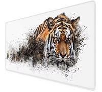 Alfombrilla Ratón Negro Alfombrilla Ratón XXL 1000x500 mm Tigre Mouse Pad Gaming, Tapete Escritorio con Resistente al Agua, Antideslizante, Base de Goma y Bordes Cosidos para Oficina Accesorios r5e