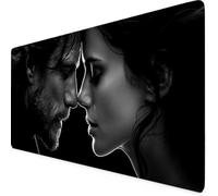 Alfombrilla Ratón Negro Alfombrilla Ratón XXL 1200x600 mm Parejas Mouse Pad Gaming, Tapete Escritorio con Resistente al Agua, Antideslizante, Base de Goma y Bordes Cosidos para PC, Oficina z126e