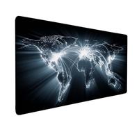 Alfombrilla Ratón Negro Alfombrilla Ratón XXL 1500x800mm, Mouse Pad Mapa del Mundo Mousepad con Base de Goma Antideslizante, Impermeable Tapete Escritorio Accesorios Gaming para Gamers, PC -bby250967