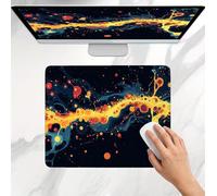 Alfombrilla Ratón Negro Amarillo (2), Alfombrilla Gaming Pequeña 32 x 26 cm, Mousepad Delgado, Superficie Ultra-Suave, Bordes Anti-Deshilachado, Base de Goma Antideslizante, para Oficina, Home j0j-1