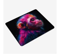 Alfombrilla Ratón Negro Mini Mousepad 30x25cm, Mono Alfombrilla Gaming, Tapete Escritorio con Bordes Cosidos, Protector Escritorio con Base Goma Antideslizante Oficina Accesorios Gaming S0-448
