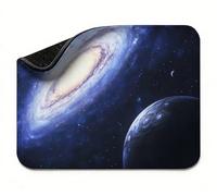 Alfombrilla Ratón Negro Universo(5), Alfombrilla Escritorio Pequeña 340 x 280 x 3 mm Mouse Pad Impermeable, Bordes Cosidos, Base Goma Antideslizante, Diseño Fresco y Moderno Regalo Hombre t0s-670