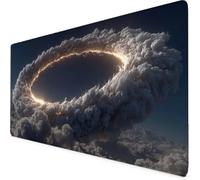 Alfombrilla Ratón Nube Alfombrilla Ratón XXL 1000x500 mm Vista Nocturna Mouse Pad Gaming, Tapete Escritorio con Resistente al Agua, Antideslizante, Base de Goma y Bordes Cosidos para Oficina 6-4192i