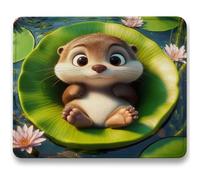 Alfombrilla Ratón, Nutria Mouse Pad, Alfombrilla Escritorio para Computadora con Base de Goma Antideslizante y Bordes Cosidos Duradera, para Ratón con Cable o Inalámbrico PC, 29 x 24 cm, Lindo c0-729