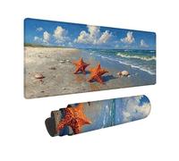 Alfombrilla Ratón OcéAno Alfombrilla Ratón XXL 1000x500x3mm, Mouse Pad Estrella De Mar Mousepad con Base de Goma Antideslizante, Impermeable Tapete Escritorio Accesorios Gaming para Gamers -hjw2601A5