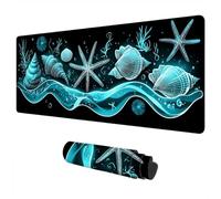 Alfombrilla Ratón Océano Mouse Pad XXL 1000x500 mm Negro Impermeable Mousepad Alfombrilla Gaming Tapete Escritorio de Goma Antideslizante Desk Mat con Bordes Cosidos para Oficina Regalo Hombre A-92