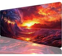 Alfombrilla Ratón Ondas Alfombrilla Escritorio 600x400x3mm Tapete Gaming xxl Oscuridad Tapete Escritorio Superficie Impermeable, Costura Doble Acabado Suave y Duradero Decoraciones Navideñas N1-871