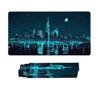 Alfombrilla Raton Ordenador Grande Gaming Mouse Pad XXL 1000x500mm, Impermeable Antideslizante, alfombrilla escritorio con Base de Caucho para Gamers, PC y Portátil - (Vista nocturna de la ciudad) b89