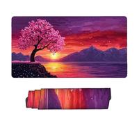 Alfombrilla Raton Ordenador Grande Gaming Mouse Pad XXL 1000x500mm, Impermeable Antideslizante, Lavable, alfombrilla escritorio con Base de Caucho para Gamers, PC y Portátil - (Cerezos) b-957