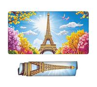 Alfombrilla Raton Ordenador Grande Gaming Mouse Pad XXL 1000x500mm, Impermeable Antideslizante, Lavable, alfombrilla escritorio con Base de Caucho para Gamers, PC y Portátil - (Torre de París) b-6