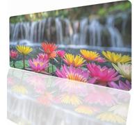 Alfombrilla Raton Ordenador Grande Gaming Mouse Pad XXL 1200x600x3mm, Impermeable Antideslizante, Lavable, Alfombrilla Escritorio con Base de Caucho para Gamers PC y Portátil - Flor PjY4787 W-E