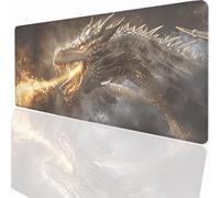 Alfombrilla Raton Ordenador Grande Gaming Mouse Pad XXL 1200x600x3mm, Impermeable Antideslizante, Lavable, Alfombrilla Escritorio con Base de Caucho para Gamers PC y Portátil - Animal DragóN LMDT5211