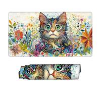 Alfombrilla Raton Ordenador Grande Gaming Mouse Pad XXL 1600x800mm, Impermeable Antideslizante, Lavable, alfombrilla escritorio con Base de Caucho para Gamers, PC y Portátil - (Gato de color) b-58