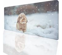 Alfombrilla Raton Ordenador Grande Gaming Mouse Pad XXL 600x300x3mm, Impermeable Antideslizante, Lavable, Alfombrilla Escritorio con Base de Caucho para Gamers PC y Portátil - Animal Conejo LMDT2294