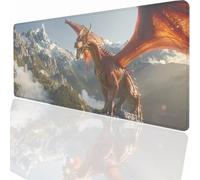 Alfombrilla Raton Ordenador Grande Gaming Mouse Pad XXL 700x300x3mm, Impermeable Antideslizante, Lavable, Alfombrilla Escritorio con Base de Caucho para Gamers PC y Portátil - DragóN PjY3285 0-F