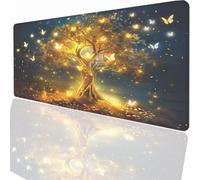 Alfombrilla Raton Ordenador Grande Gaming Mouse Pad XXL 700x300x3mm, Impermeable Antideslizante, Lavable, Alfombrilla Escritorio con Base de Caucho para Gamers PC y Portátil - áRbol PjY17031 N-U
