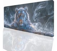 Alfombrilla Raton Ordenador Grande Gaming Mouse Pad XXL 700x400x3mm, Impermeable Antideslizante, Lavable, Alfombrilla Escritorio con Base de Caucho para Gamers PC y Portátil - Tigre PjY9227 N-U