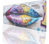 Alfombrilla Raton Ordenador Grande Gaming Mouse Pad XXL 700x400x3mm, Impermeable Antideslizante, Lavable, Alfombrilla Escritorio con Base de Caucho para Gamers PC y Portátil - Pintada Boca LMDT5550