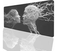 Alfombrilla Raton Ordenador Grande Gaming Mouse Pad XXL 700x400x3mm, Impermeable Antideslizante, Lavable, Alfombrilla Escritorio con Base de Caucho para Gamers PC y Portátil - Abstracto Beso LMDT8015