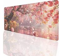 Alfombrilla Raton Ordenador Grande Gaming Mouse Pad XXL 700x400x3mm, Impermeable Antideslizante, Lavable, Alfombrilla Escritorio con Base de Caucho para Gamers PC y Portátil - Rosa áRbol LMDT1914