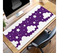 Alfombrilla Raton Ordenador Grande Gaming Mouse Pad XXL 800x300x3mm, Impermeable Antideslizante, Lavable, Alfombrilla Escritorio con Base de Caucho para Gamers, PC - Nubes PúRpura PjY6266 U-H