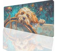 Alfombrilla Raton Ordenador Grande Gaming Mouse Pad XXL 800x300x3mm, Impermeable Antideslizante, Lavable, Alfombrilla Escritorio con Base de Caucho para Gamers PC y Portátil - Abstracto PjY2357 D-H