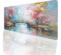 Alfombrilla Raton Ordenador Grande Gaming Mouse Pad XXL 800x400x3mm, Impermeable Antideslizante, Lavable, Alfombrilla Escritorio con Base de Caucho para Gamers PC Portátil Abstracto Puente LMDT1491