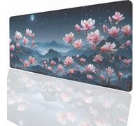 Alfombrilla Raton Ordenador Grande Gaming Mouse Pad XXL 900x300x3mm, Impermeable Antideslizante Alfombrilla Escritorio con Base de Caucho para Gamers PC y Portátil - Flor Cielo Estrellado LMDT11912