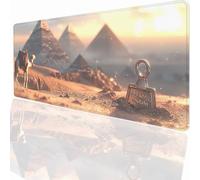 Alfombrilla Raton Ordenador Grande Gaming Mouse Pad XXL 900x300x3mm, Impermeable Antideslizante, Lavable, alfombrilla escritorio con Base de Caucho para Gamers PC y Portátil - Egipto PiráMide LMDT3994