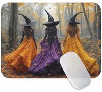 Alfombrilla Ratón Otoño, Mouse Pad Gaming Bruja 420x350x3mm, Base de Goma Antideslizante, Duradera Alfombrilla de Ratón con Textura Premium, Pequeña Mouse Pad Portátil para Oficina y Juegos M3-207