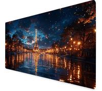 Alfombrilla Ratón Paisaje Alfombrilla Ratón XXL 100x50cm, Mouse Pad Torre Eiffel Mousepad con Base de Goma Antideslizante, Impermeable Tapete Escritorio Accesorios Gaming para Gamers -yym2509FR