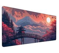 Alfombrilla Raton Paisaje Alfombrilla Ratón XXL 47.2 x 23.6 Inch Mouse Pad Grande Gaming Japón Patrón, Superficie Impermeable, Base Goma Antideslizante, Desk Mat para Jugadores,PC,Oficina, Model 951
