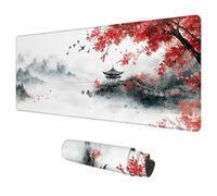 Alfombrilla Ratón Paisaje Mouse Pad XXL 1000x500 mm Japón Impermeable Mousepad Alfombrilla Gaming Tapete Escritorio de Goma Antideslizante Desk Mat con Bordes Cosidos para Oficina Regalo Hombre E-42