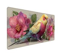 Alfombrilla Ratón PáJaro, Flor Alfombrilla Escritorio 700x400x3mm, Mouse Pad con Bordes Cosidos, Protector Escritorio XXL Antideslizante, Accesorios Gaming, Desk Mat, para PC, Oficina, Gaming 3-8302